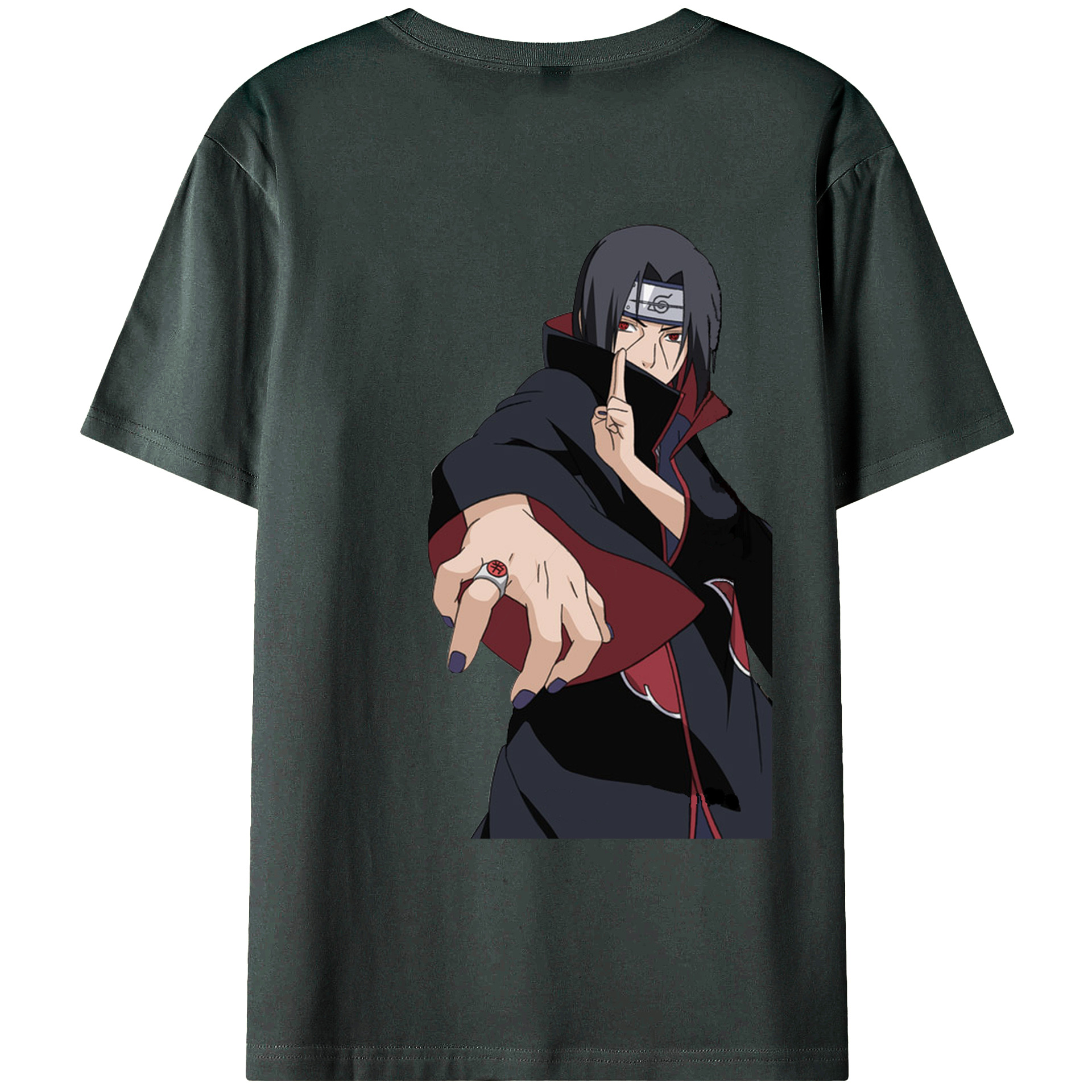 （画像用） NARUTO -ナルト- うちは イタチ Uchiha Itachi 綿100％ メンズ半袖Tシャツ（バックプリント） 通気性